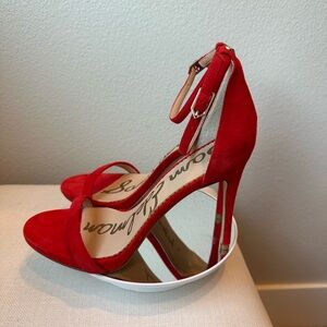 Sam Edelman “Arielle” Red Ankle Strap Heels